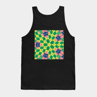 Colorful Kaleidoscope Checkered Design Tank Top